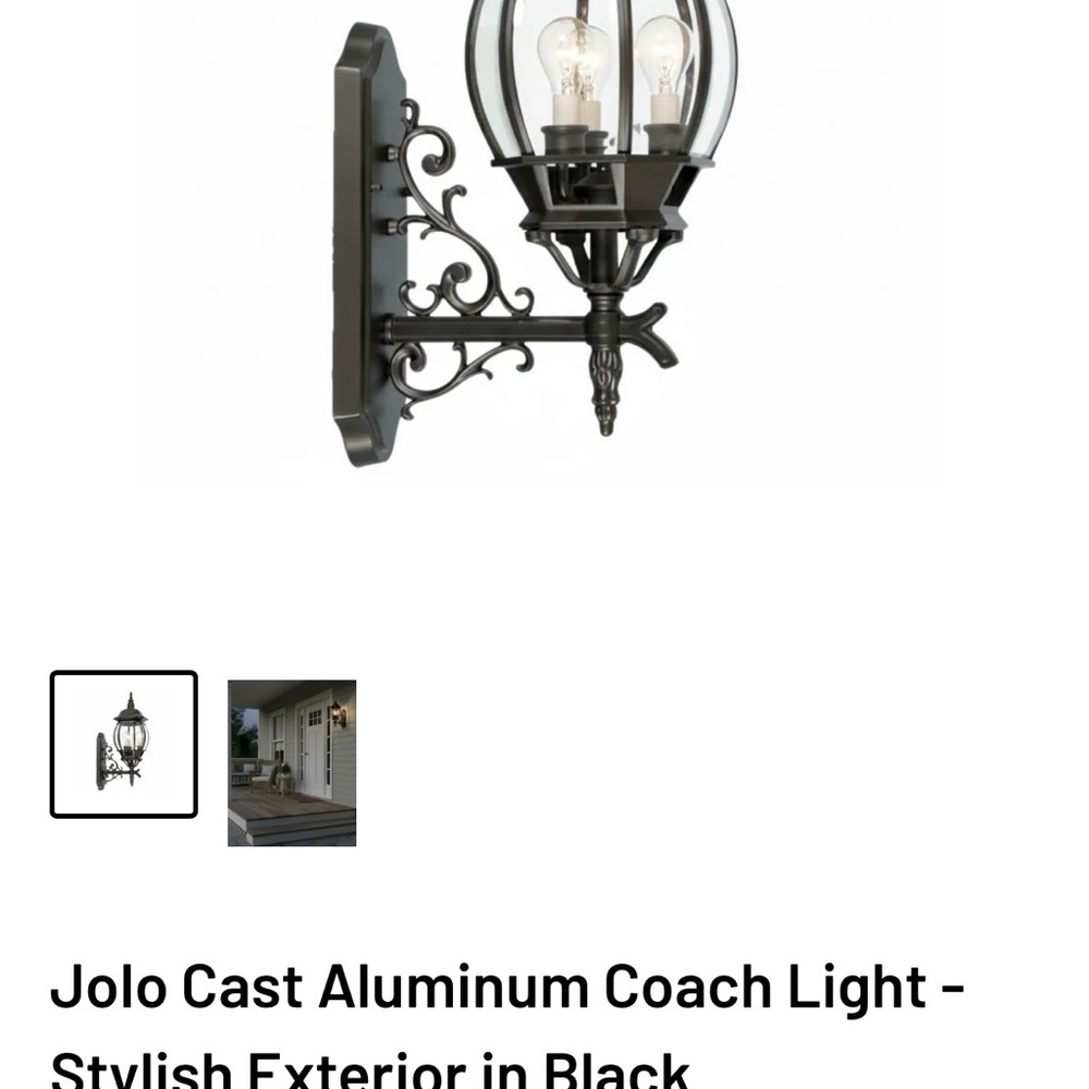 Cast Aluminum Coach Light - Stylish Exterior in Black